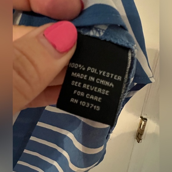 Zac and Rachel Blue Striped Women's Top size L (F121) - Picture 3 of 8